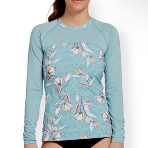 Calia S Rashguard Garden Gate Swim Top Carrie Underwood Floral Long Sleeve